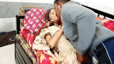 Indian bhabhi makes love with her stepson on her bed