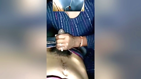Indian girl takes off her clothes for a hard handjob
