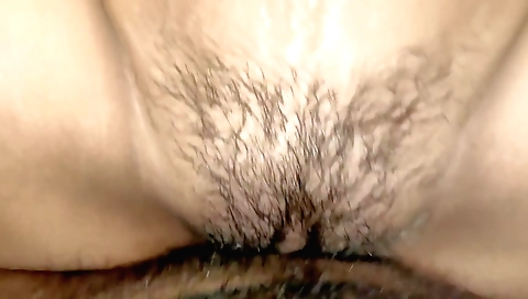 Indian hairy woman fucks her hairy pussy and gets creampie