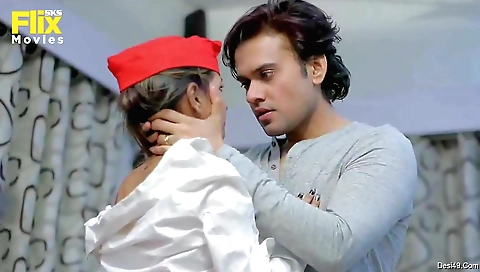 Brunette with a nice face and a nice body is standing on her legs