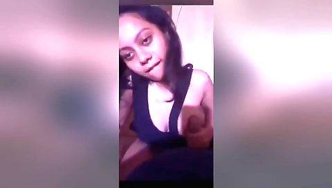 Indian brunette with nice tits and ass does a good handjob