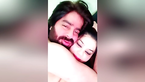 Hot amateur brunette 18+ giving a blowjob and a fuck