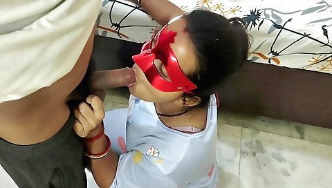 Indian teen gets her big black cock deepthroat sex in the ghar