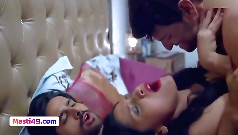 Busty brunette milf with a sexy ass is sharing a dick