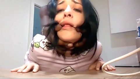 Black bbc handjob and a facial on the small hole of a brunette