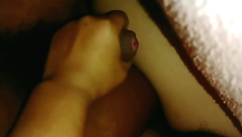 Amateur handjob with a hot girl and her hairy pussy