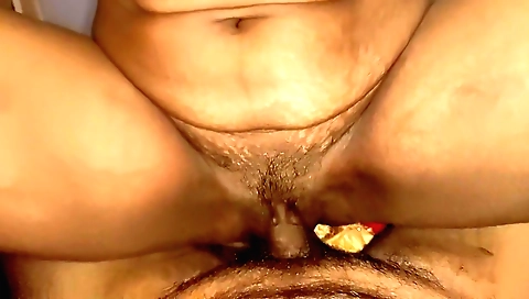 Indian wife gets fucked and gets her hairy pussy filled