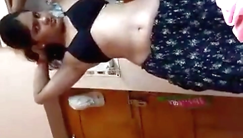 Busty brunette fingered and touched in web camera vid