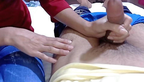 Handjob for my step father in homemade amateur video