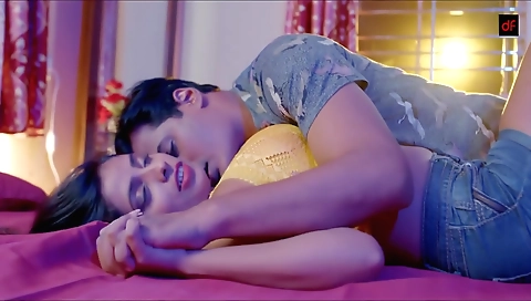 Brunette with a nice face and a beautiful body is painting