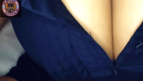 Indian stepmom gets a blowjob and lets me lick her big tits