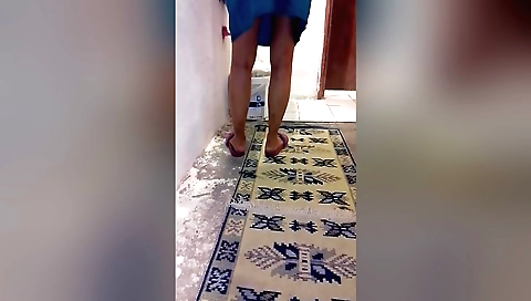 Skinny blonde in stockings loves to have sex with guys