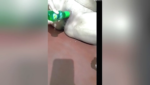 My sweet amateur female masturbates with a toy on the webcam