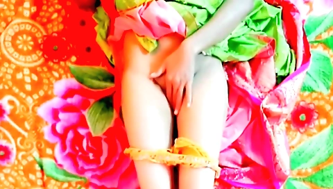 Indian babe hobbys her tits and tits with a small penis