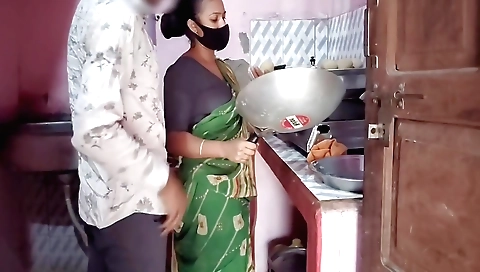 Indian couple has sex with each other in the kitchen