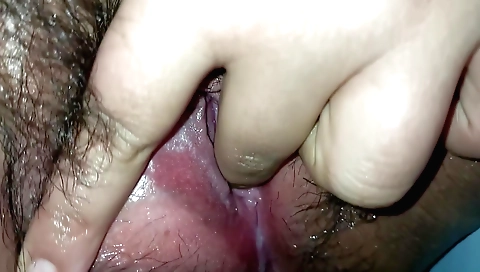 Hairy chick feels horny and takes someone into her room