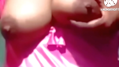 Indian beauty is playing with her boobs in front of camera