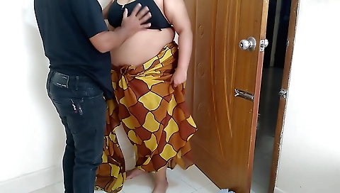 Tamil aunty fucks stepson in her home with a big dick