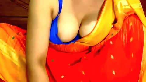 Indian Saleshni Bhabhi Dressing Up And Chatting With Lover