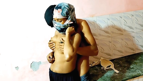 Busty Indian brunette slut is fucking with a dildo