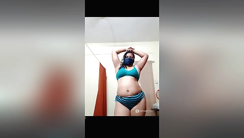 Busty brunette masturbates on cam video in homemade