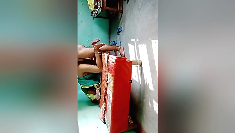 Indian auntie fucks her young daughter in the kitchen