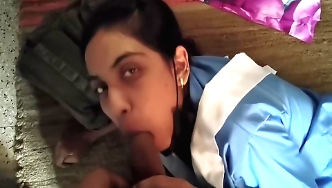 Indian stepsister after class makes a mess and punished