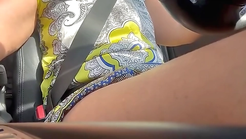 Wife was in the car and got a camera when masturbating