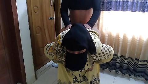 Indian aunty fucks her stepson while she's cleaning house