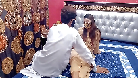 Indian girl with big natural boobs rides a big prick