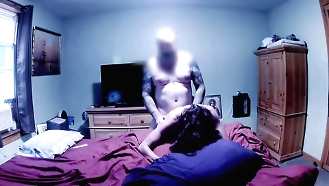 Amateur brunette caught by a friend and a neighbor