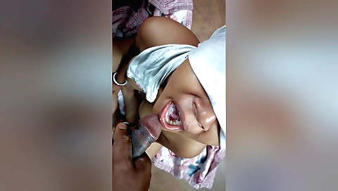 Indian woman with a nice ass is getting drunk on cum