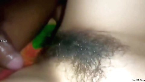 Indian girl gets fucked in her hairy pussy on webcam