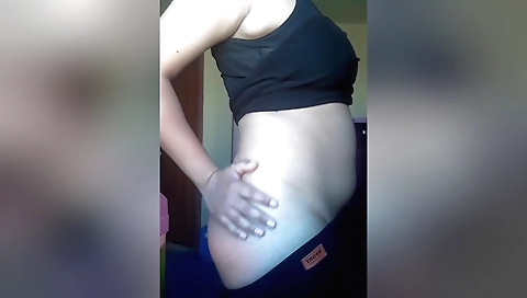 A brunette with a small body and a small ass does a solo show