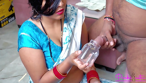 I'm giving my stepdaughter-in-law a blowjob in her sexy saree