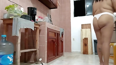 Beautiful brunette naked shows her natural tits and tits