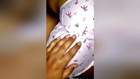 Indian amateur girl with large natural boobs in panty