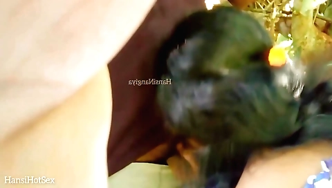 Hot amateur brunette girl and her boyfriend outdoor