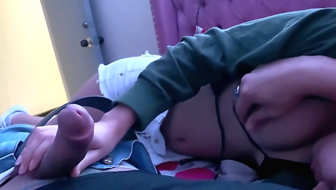 Indian babe with a fat booty sucks stepbrother's cock