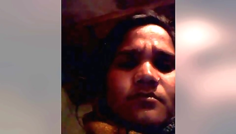 Busty amateur sex video of a hairy brunette on webcam