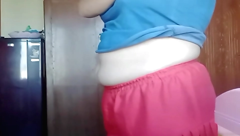 Chick in black dress masturbates in her bedroom 044